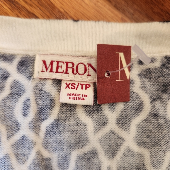 NWT Merona Women's Blue & White Button-Up Cardigan- Size XS - Picture 5 of 5